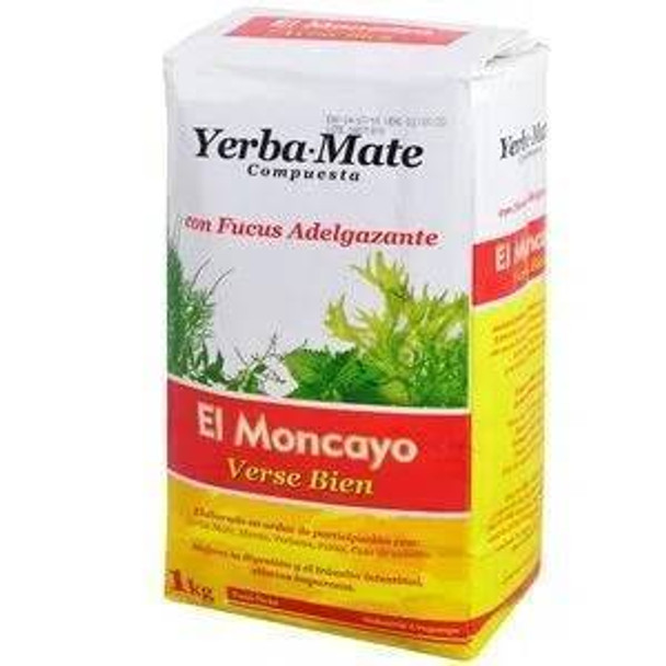 El Moncayo Yerba Mate Compuesta con Fucus Adelgazante, 1 kg / 2.2 lb bag