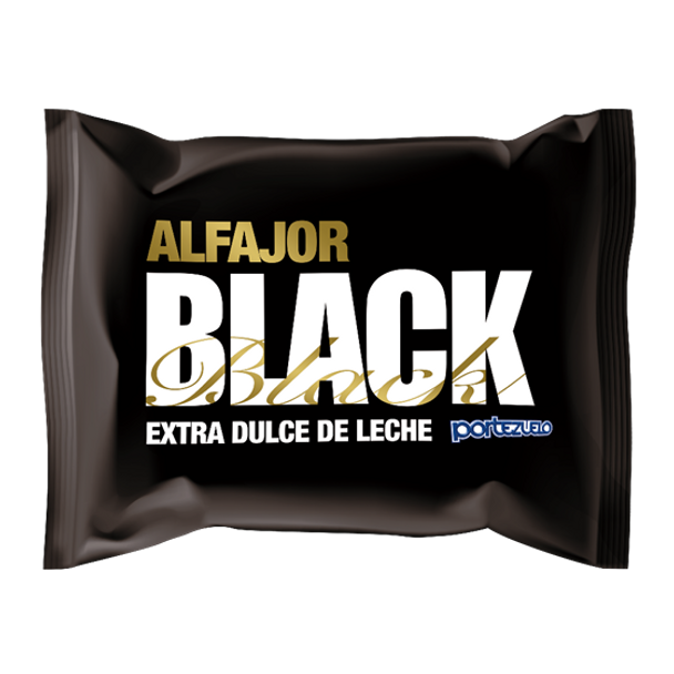 Portezuelo Alfajor Black Extra Dulce de Leche Black Chocolate Alfajor Filled with Dulce de Leche, 60 g / 2.12 oz