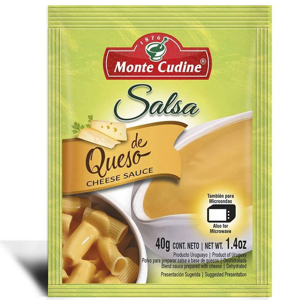 Monte Cudine Salsa de Queso Cheese Sauce Dehydrated Sauce Ready To Consume, 40 g / 1.41 oz pouch