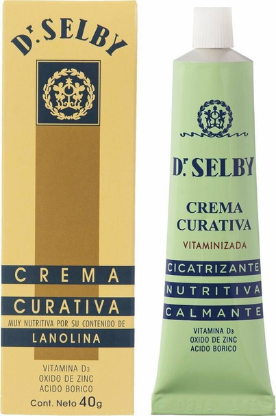 Dr. Selby Crema Curativa Vitamin Cream with Lanolin, Vitamin D and Zinc Oxide, 40 g / 1.41 oz