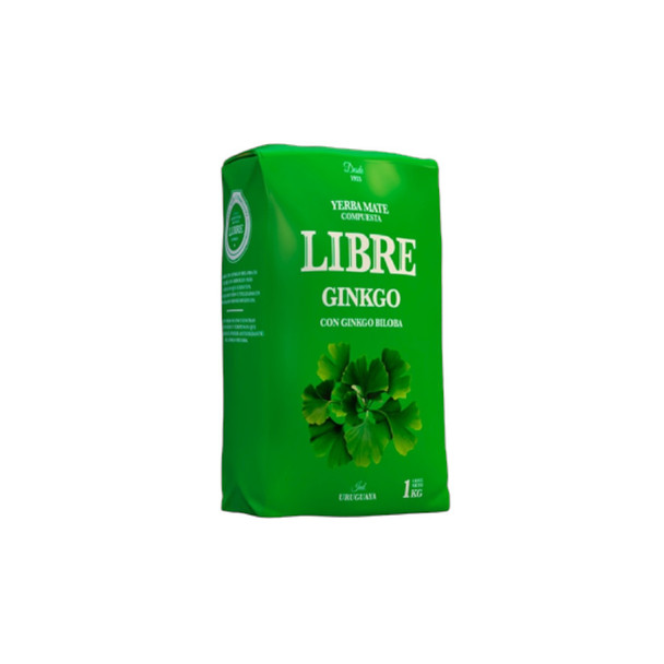 Libre Yerba Mate Uruguayan Yerba Mate with Ginkgo Biloba, 1 kg / 2.2 lb bag