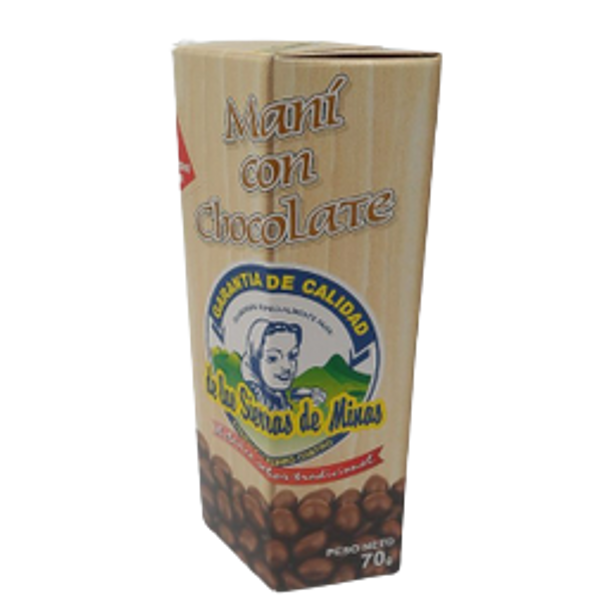 Sierras De Minas Maní Con Chocolate Semi-Bitter Chocolate Covered Peanuts, 70 g / 2.5 oz box