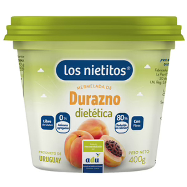 Los Nietitos Mermelada de Durazno Dietética, 400 g / 14.10 oz