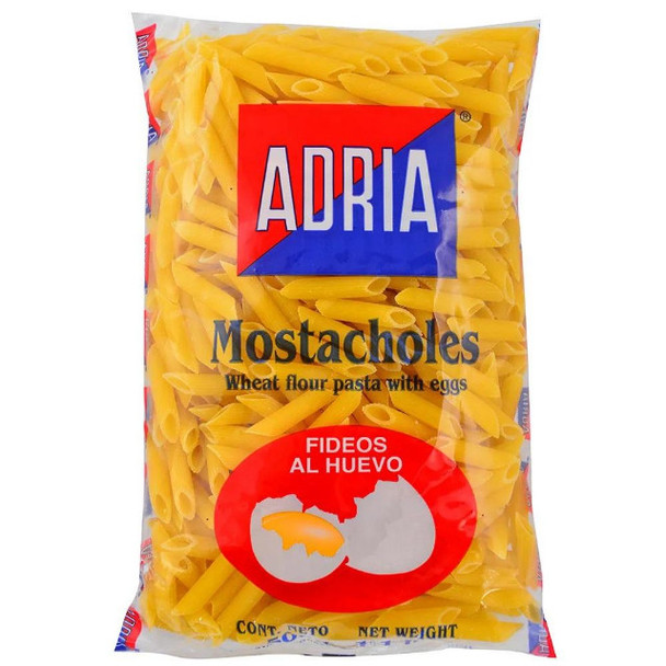 Adria Mostacholes Pastas Secas Fideos al Huevo, 500 g / 17.63 oz (pack de 3)