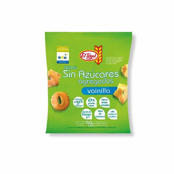 El Trigal Galletas de Vainilla sin Azúcares Agregados, 150 g / 5.29 oz El Trigal Galletas de Vainilla sin Azúcares Agregados, 150 g / 5.29 oz