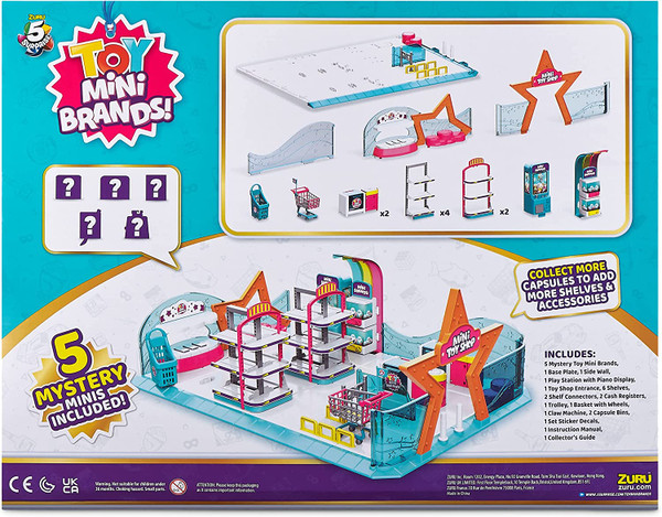 5 Surprise Toy Mini Brands Toy Shop Playset Series 1 by ZURU with 5 Exclusive Mystery Mini , Store and Display Your Mini Collectibles Collection