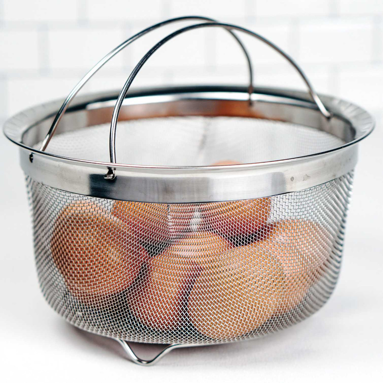 RSVP Endurance Stainless Steel Mesh Basket with Folding Handles - Thumbnail 3