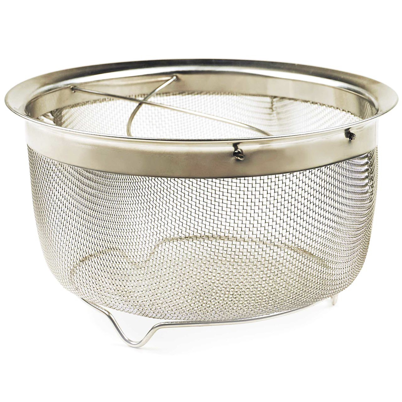 RSVP Endurance Stainless Steel Mesh Basket with Folding Handles