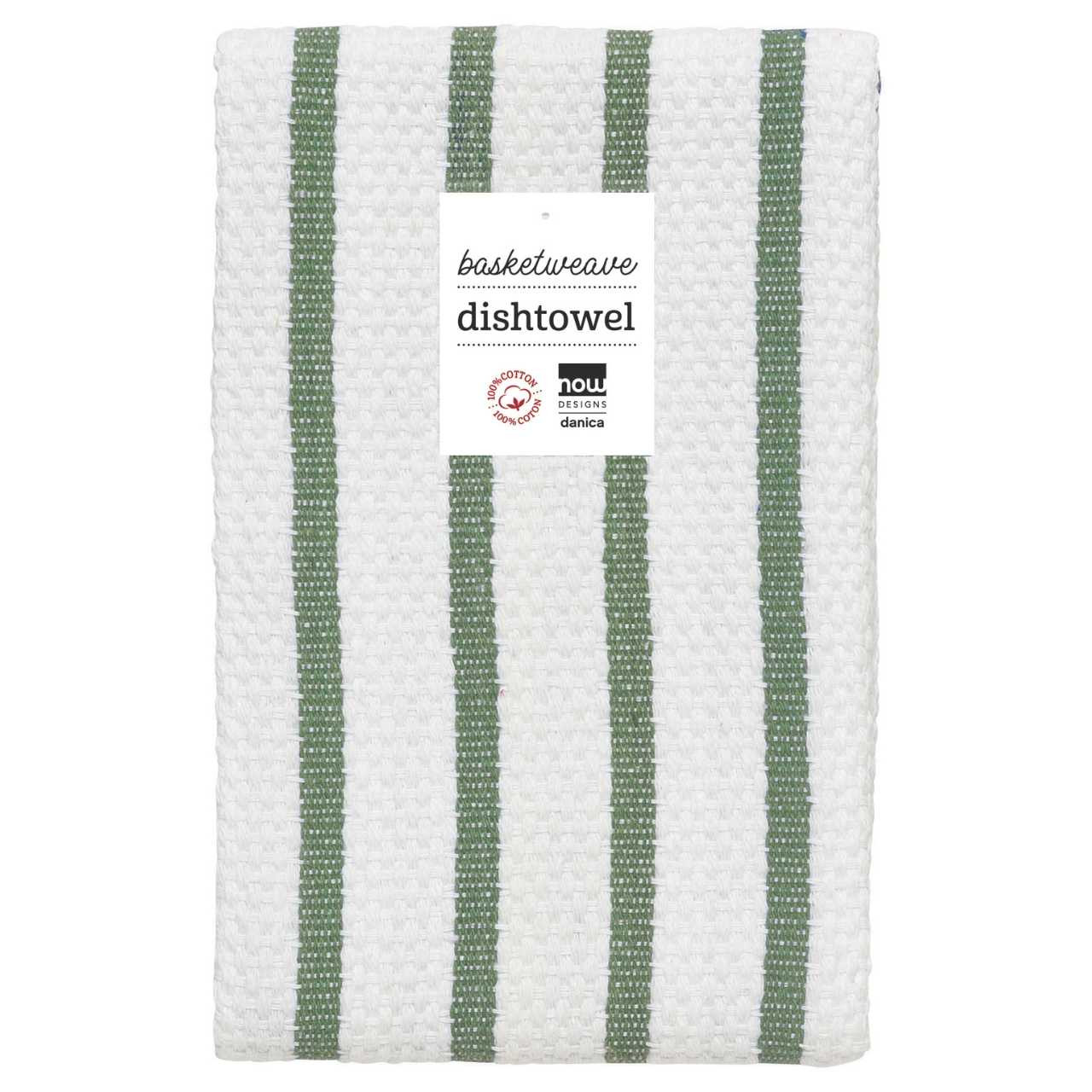 Now Designs Elm Green Stripe Dish Towel - Thumbnail 2