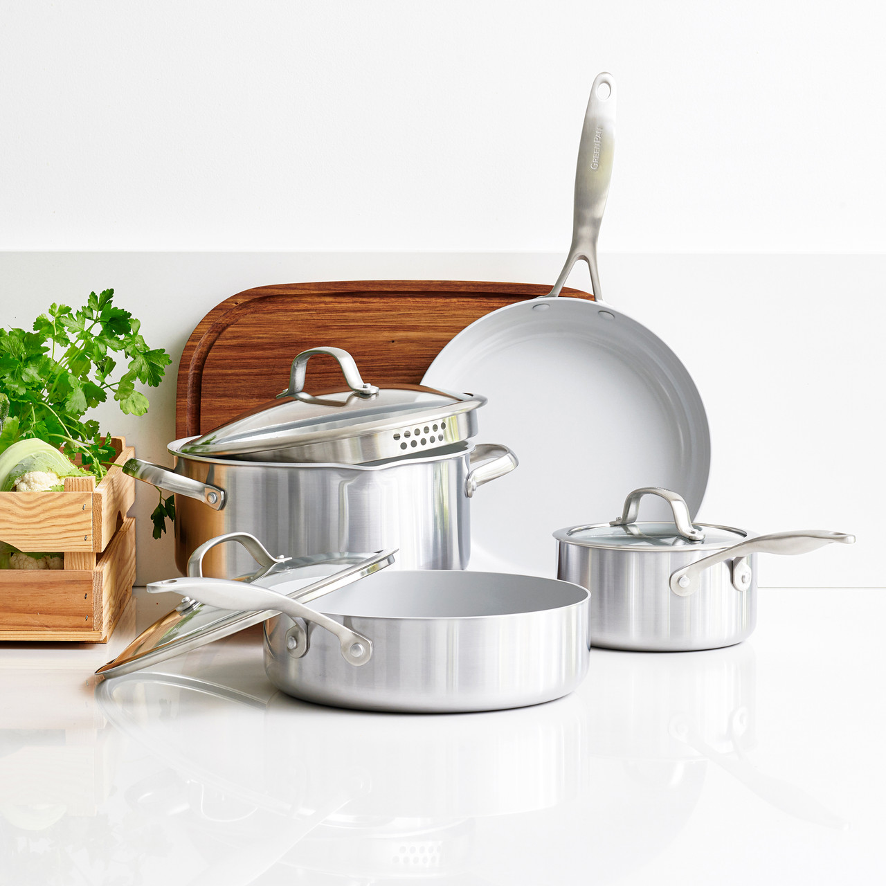 GreenPan Venice Pro 7-Piece Set, Stainless Steel with Thermalon Minerals on  Food52