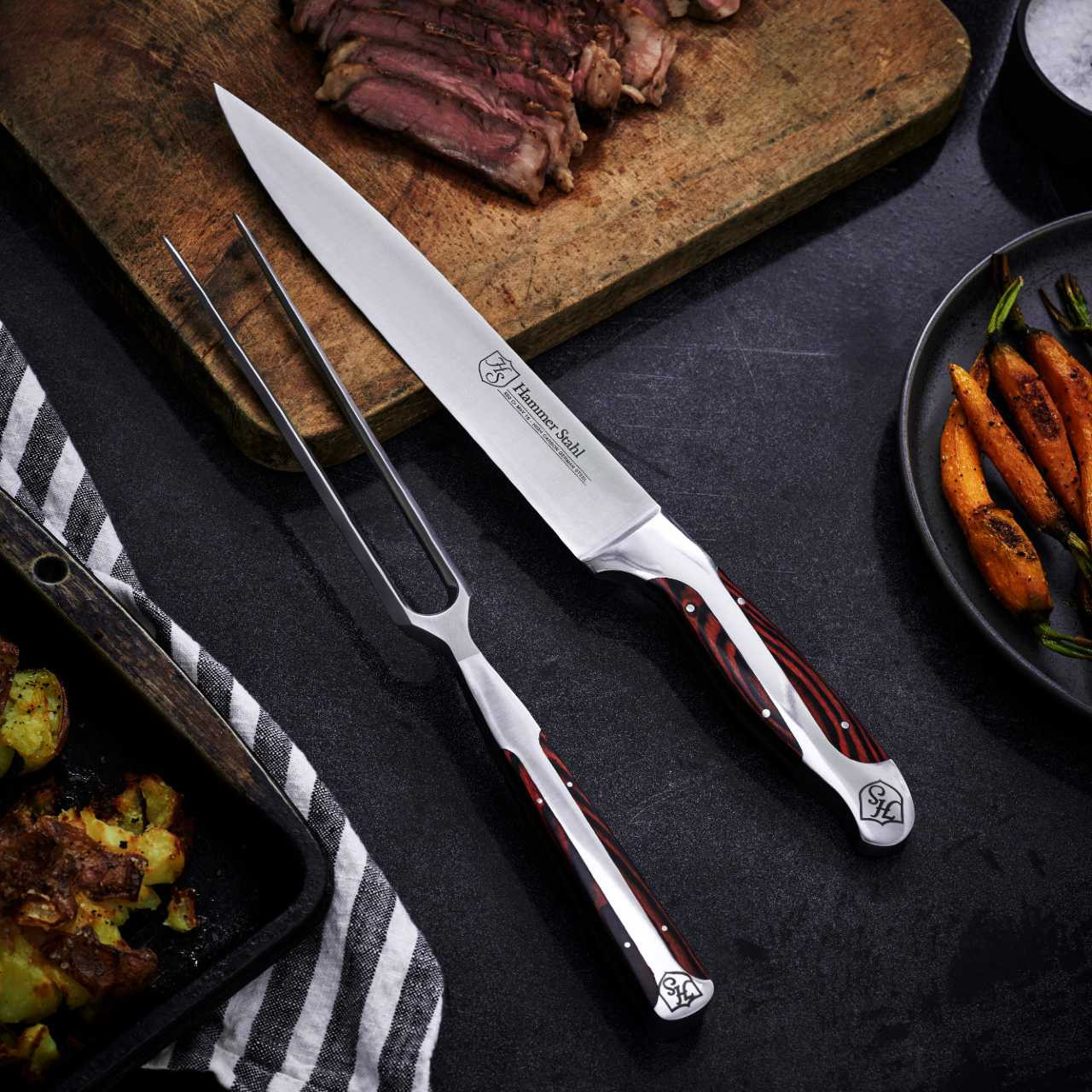 Hammer Stahl BBQ Carving Knife and Fork - Thumbnail 3