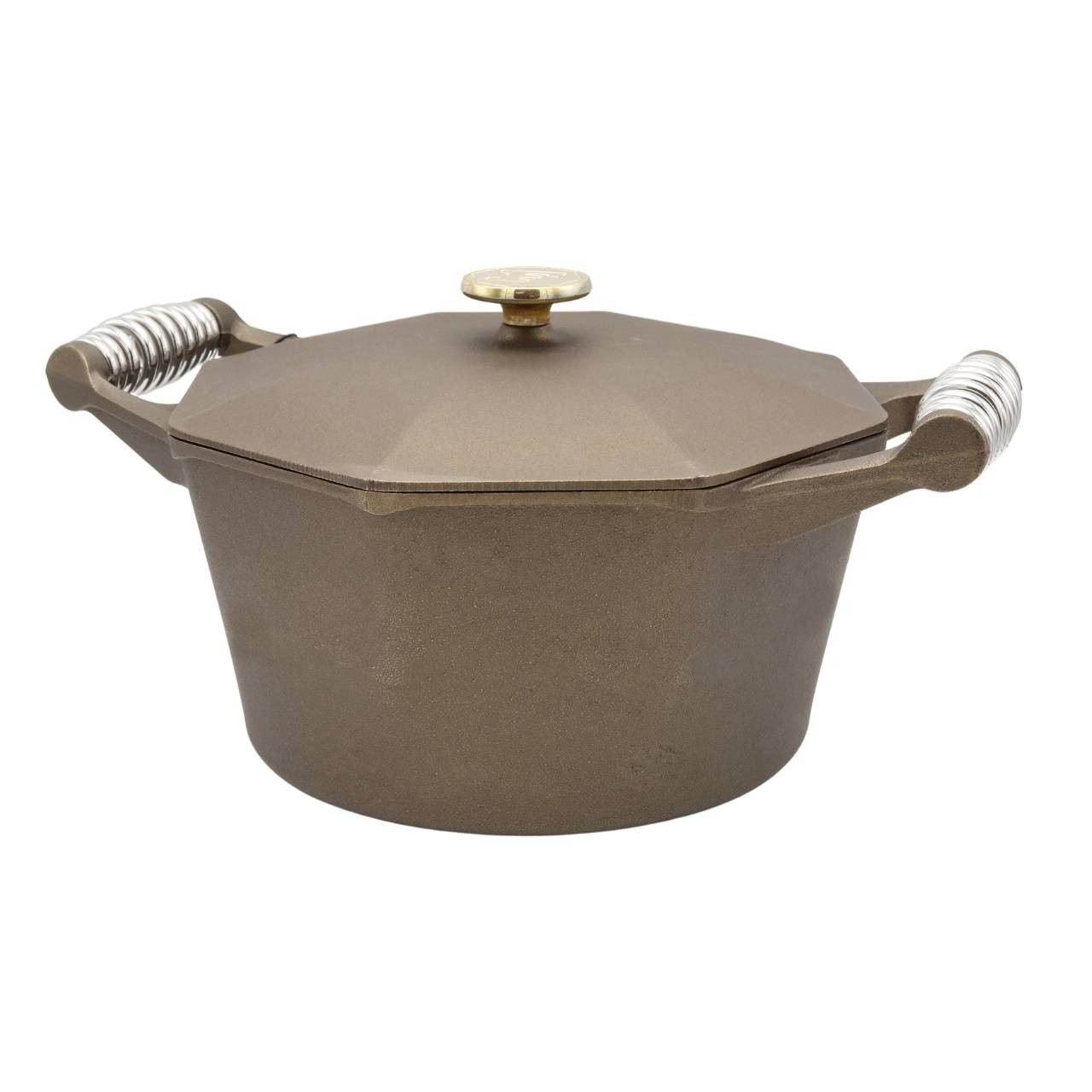FINEX DL5-10001 5 Qt. Octagonal Pre-Seasoned Cast Iron Dutch Oven with  Speed Cool Spring Handles