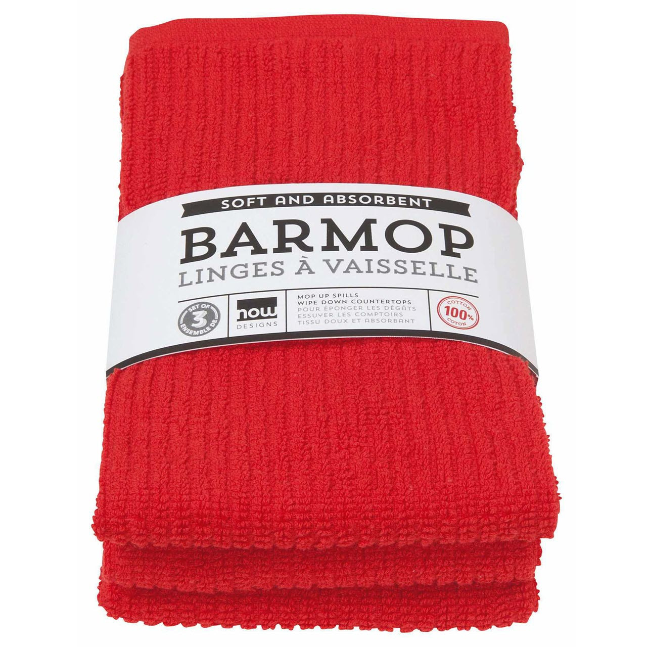 Now Designs Bar Mop Kitchen Towels - Red | Because You Cook