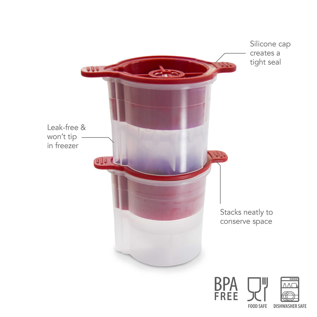 Tovolo Christmas Ornament Ice Molds - Set Of 2, Slow-Melting Large Ice Cubes, BPA-Free, Dishwasher Safe (Dot & Stripes)