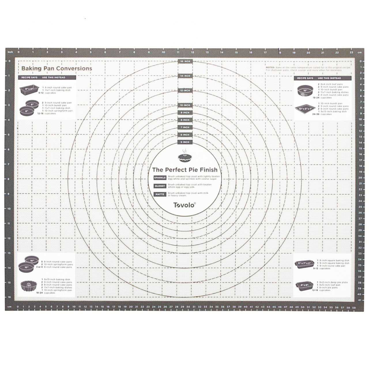 Tovolo Pro-Grade Sil Pastry Mat with Reference Marks for Baking