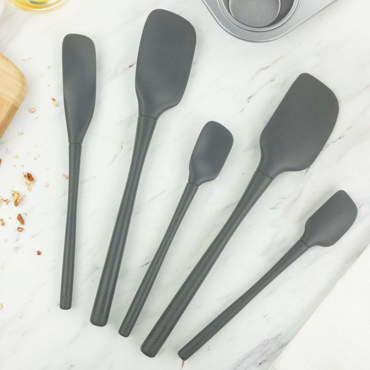 Tovolo Regular Flex-Core Spatula & Stainless Steel Handle (Charcoal)