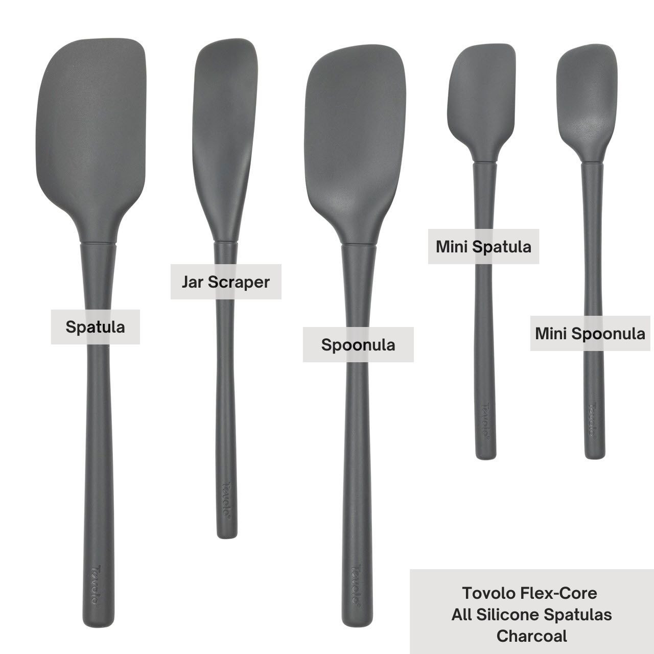 Tovolo Elements SS Handled Spatula - Charcoal