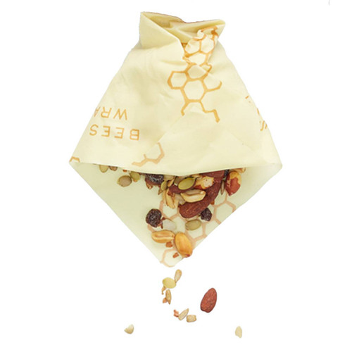 Bees Wrap Honeycomb Print Single Medium Wrap wrapping trail mix.
