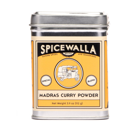 The Spicewalla Madras Curry Powder 3.9 Ounces tin with a white background