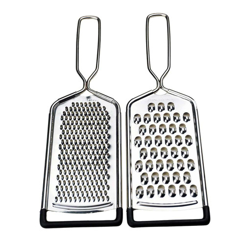 The coarse and medium RSVP Endurance Stainless Steel Cheese Graters