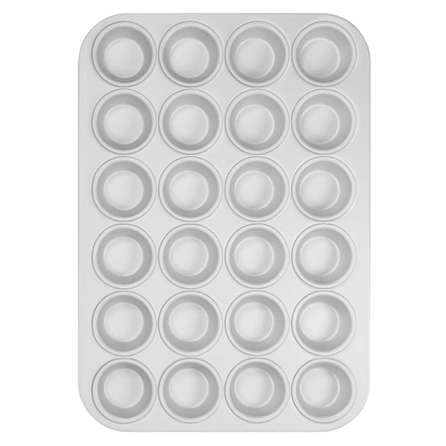 An overhead view of the Fat Daddio's mini muffin pan