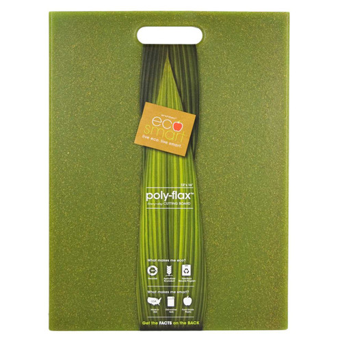 The green EcoSmart Polyflax Recycled Cutting Board Green with packaging