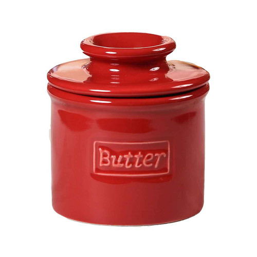 Cafe Retro Butter Bell Crock Maraschino Red Butter side