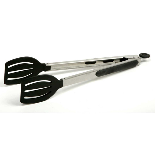 The Norpro Grip-EZ locking spatula tongs open