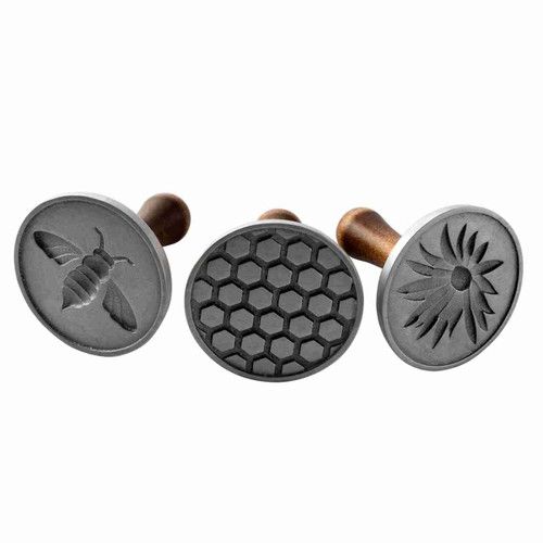 Nordic Ware Honey Bee Cookie Stamps view of designs and handles