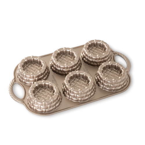 Nordic Ware Shortcake Baskets Pan Toffee on a white background