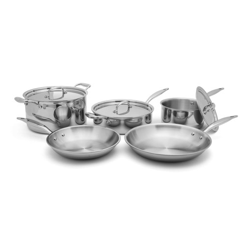 Heritage Steel 8 Piece Core Cookware Set on a white background