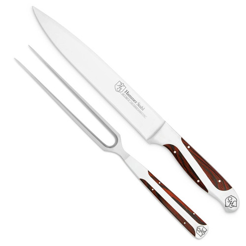 Hammer Stahl Carving Knife & Fork Set on a white background