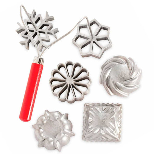 An overhead shot of the Nordic Ware Swedish Rosettes & Timbales Set