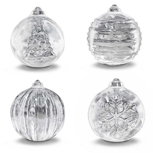 Ornament ice cubes made with the Tovolo Christmas Ornament Ice Molds.