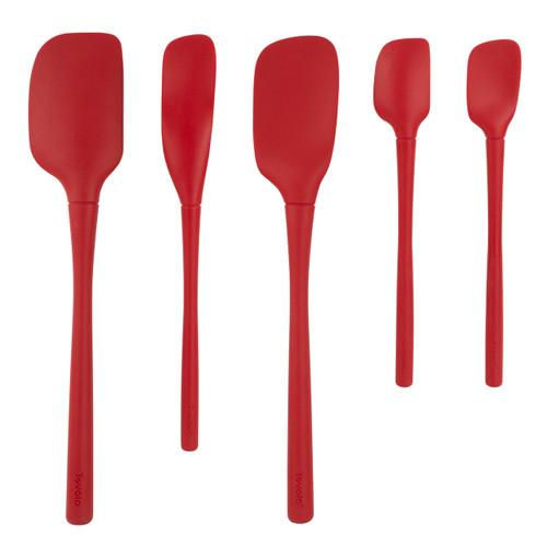 The spatulas in the Tovolo Flex-Core Spatula Set with a white background