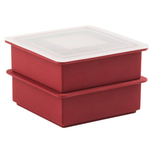 The Trudeau Silicone Ice Cube Trays with Lid stacked