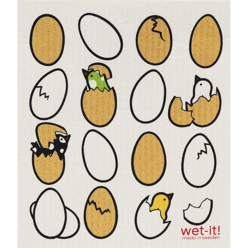 A close up of the Wet-It! Eggs and Hatchlings Swedish cloth