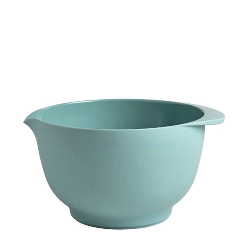 A side view of the 3-liter Rosti Margrethe Pebble Green mixing bowl