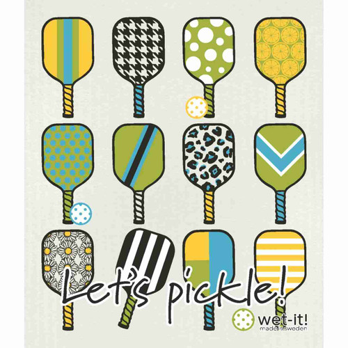 A Wet-It! Pickle Paddle Fun Swedish Cloth