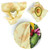 Bees Wrap Honeycomb Print Assorted 3 pack covering a bowl, cheese and an avocado.