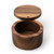 The Ironwood Salt Cellar with the lid open on a white background