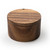 The Ironwood Salt Cellar with the lid closed on a white background