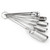 The measuring spoons in the Fox Run Brands stainless steel measuring spoon set with a white background