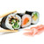 Three sushi rolls made with  the Helens Asian Kitchen sushi making kit by pickled ginger