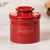 A Cafe Retro Butter Bell Crock in Maraschino Red Butter Label