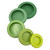 An alternate view of the Food Huggers in Sage apart and empty d