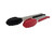 Tovolo Red 9 Inch & Black 12 Inch Stainless Steel Tongs Closed lying next to each other