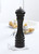 Trudeau 10-Inch Seville Pepper Mill, Espresso Stained Wood on on counter with plate of cooked potatoes