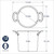 A diagram showing the dimensions of the Nordic Ware 12 quart nonstick stock pot