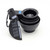 The Fox Run black 7 piece measuring cup set with egg separator with the cups stacked